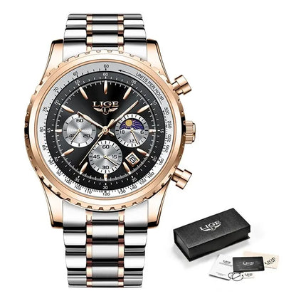 LIGE 2024 Top Brand Luxury New Men Watch Quartz Man Watches Waterproof Luminous Watch for Men Date Chronograph Sport Wristwatch