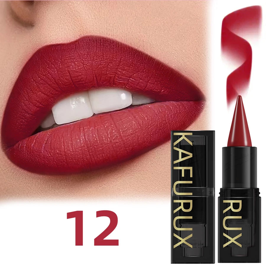 15 Colors Lipstick Waterproof Sexy Red Matte Contour Tint Lipstic Pen Long-lasting Lipliner Pen Non-stick Cup Lip Makeup for Wom