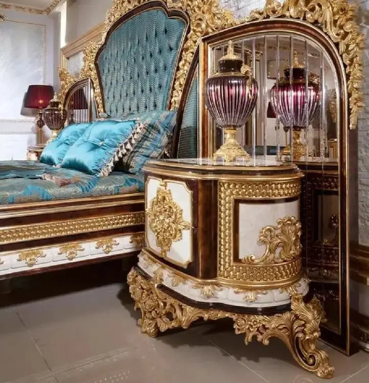 Turkish Luxury king Size Double Tufted Bedroom Sets Bed Furniture Royal Carved Solid Wooden Headboard Frame Velvet Fabric Bed