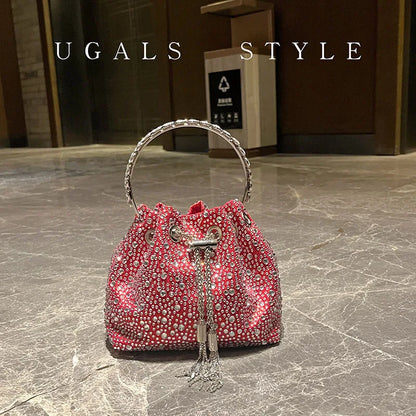 Rhinestone Bag Evening Clutch Bag Purses And Handbag Luxury Designer Shoulder Bag Shiny Crystal Clutch Purse Bucket Bag...