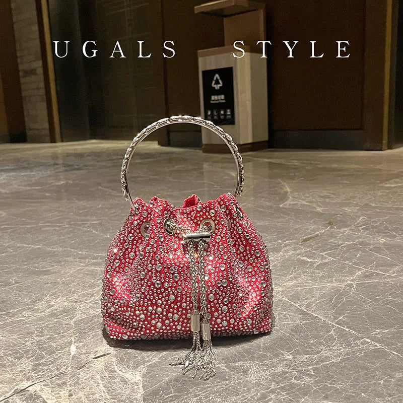 Rhinestone Bag Evening Clutch Bag Purses And Handbag Luxury Designer Shoulder Bag Shiny Crystal Clutch Purse Bucket Bag...