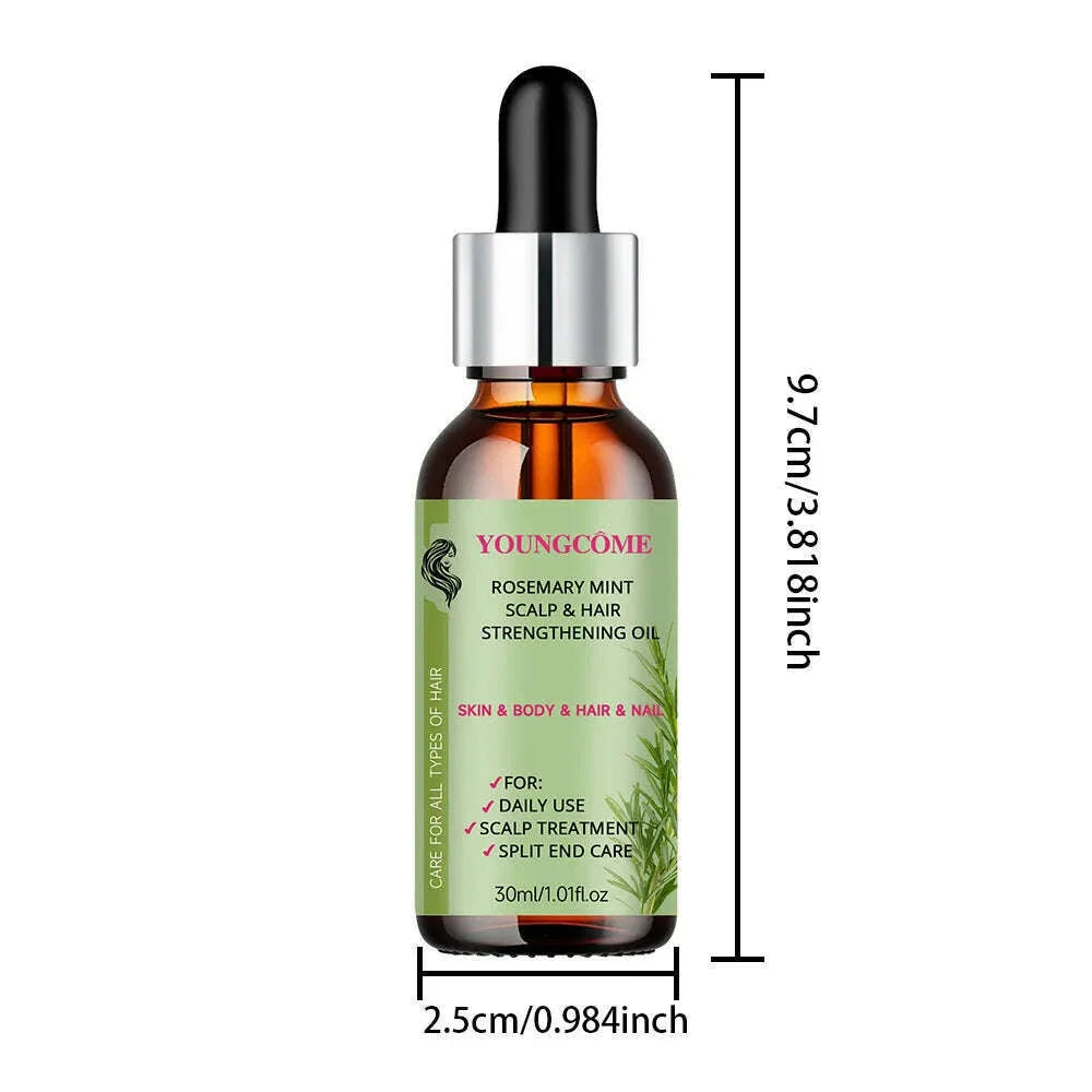 Rosemary Mint Scalp Hair Strengthening Oil,Deep Hydration,Repairs Damage，Enhances Shine，Promotes Growth，Smooths & Detangles