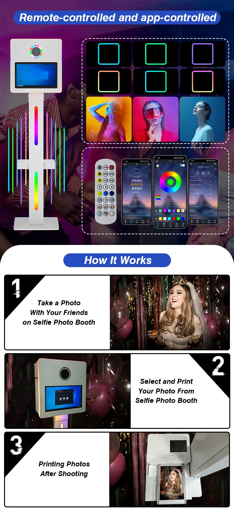 High Quality Portable Standzone 15.6 Inch Touch Screen DSLR Photo Booth Machine Selfie Photo Booth for Wedding Party...