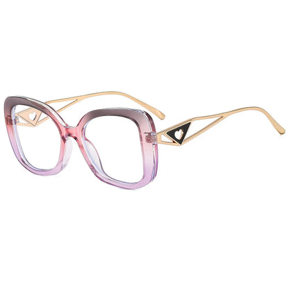 Luxury Brand Oversized Square Reading Glasses Women Triangle heart Temple Eyeglasses Blue Light Blocking Clear Computer...