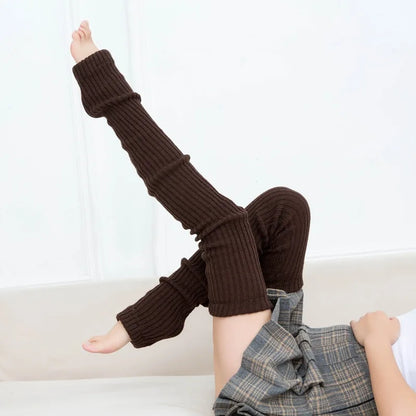 Women Winter Warm Leg Warmers Knee High Socks Girl Boot Topper Sock Warm Foot Cover Skinny Stockings Knitted Crochet Long Socks - Kimlud