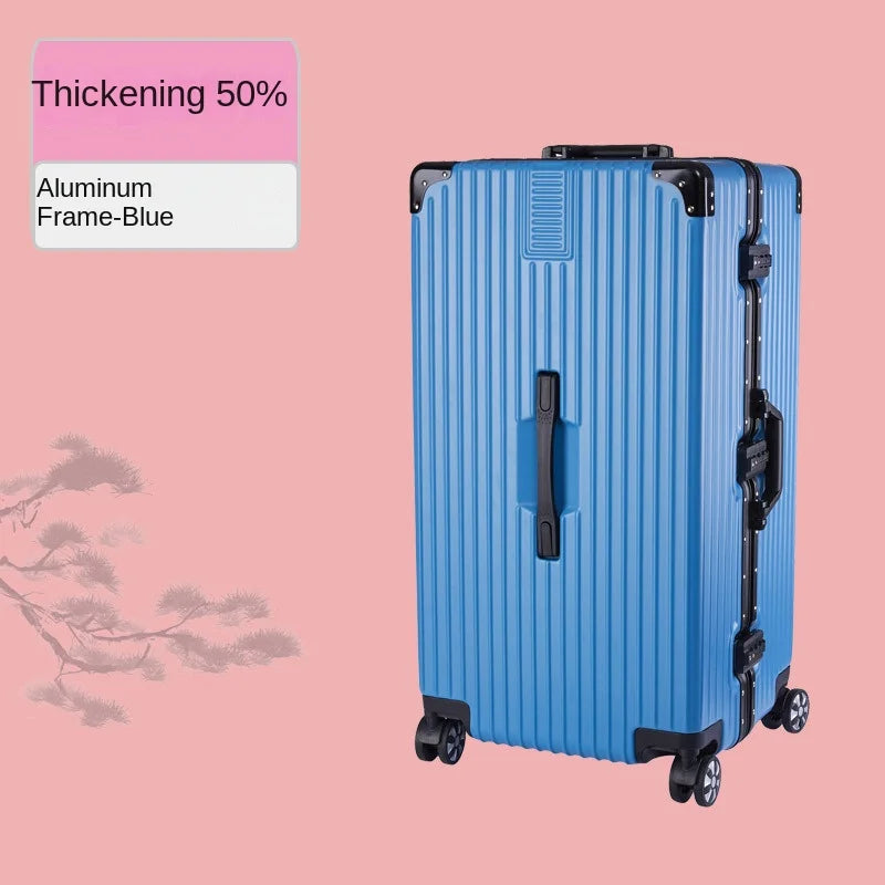 Oversized 28/50/70/80-inch Suitcase Aluminum Frame Suitcase on Wheels Large capacity Leather Luggage with Combination Lock