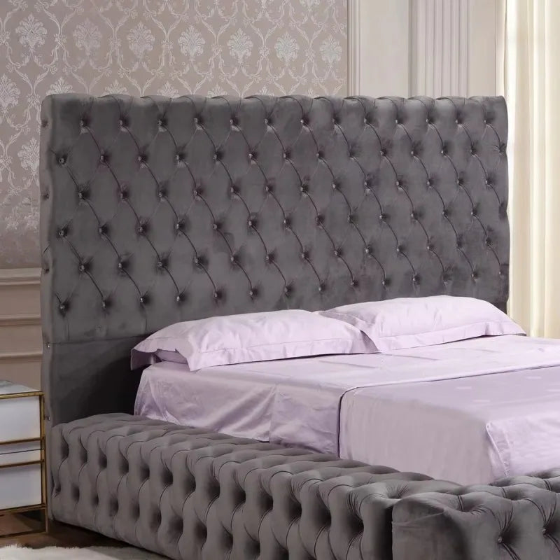 Deluxe Bedroom Furniture Set King Bed Classic Upper Set Diamond Tufted - Kimlud
