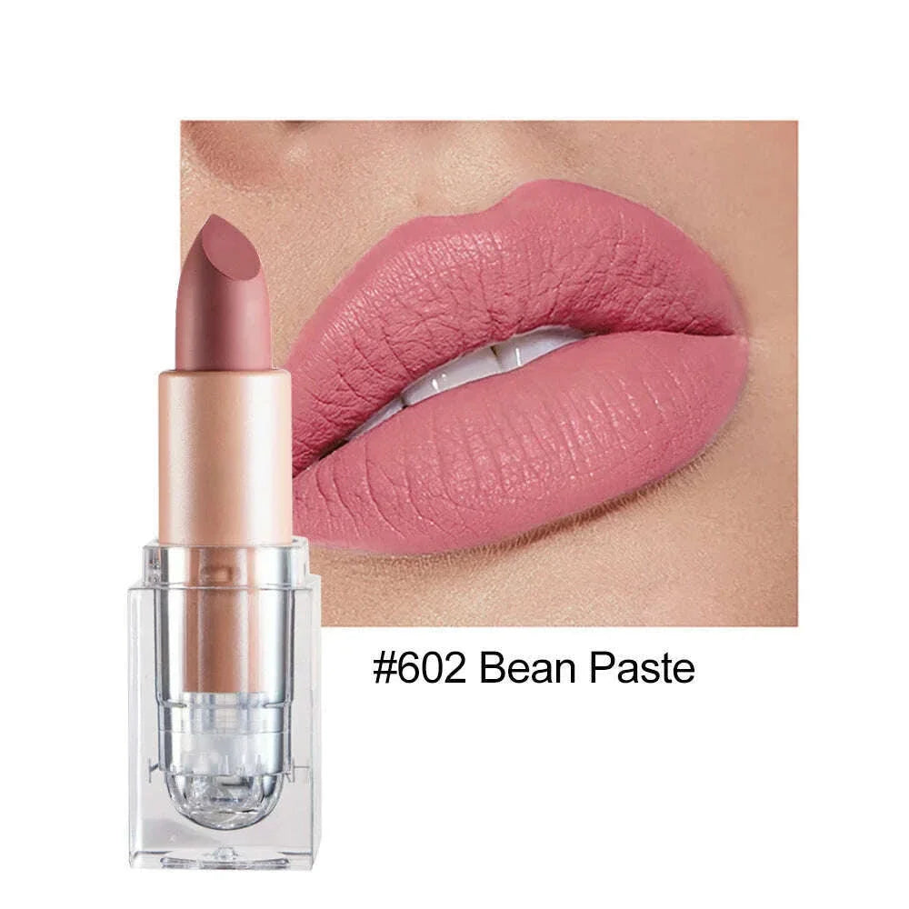 Handaiyan 12 Colors Matte Waterproof Velvet Nude Lipstick Sexy Red Brown Pigments Makeup Long Lasting Profissional