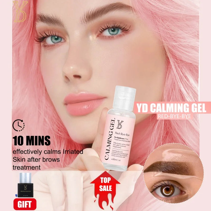 YD Calming Gel for Eyebrows Redness Relief and Promote Recovery Transparent Gel Removal Red Relieve Redness Repair Agent 30ML