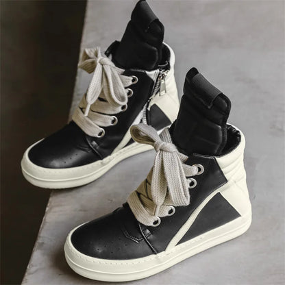 Men High Top Boots Autumn Winter Men's Shoes Street Trend Retro Motorcycle Boots Versatile Sports Casual Board Shoes