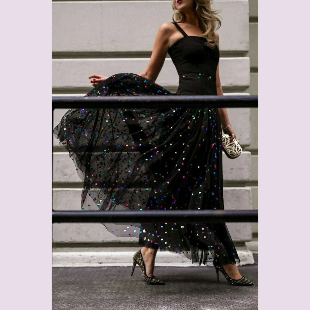 Sequin Mesh High Waist Skirt Plus Size Pleated A-Line High Street Elegant Wedding Guest Sweet Skirts 2024