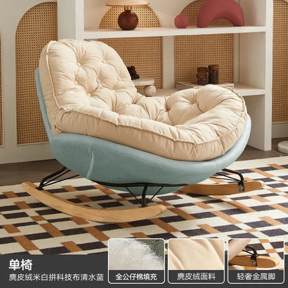 Home Balcony Casual Rocking Chair Lounge Comfortable Sofa Iving Room Bedroom Nordic Luxury Furniture Chaise Lounge Accessories