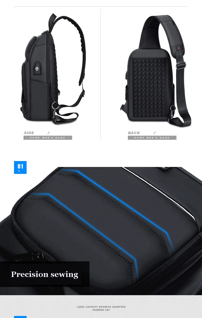 Designer Crossbody Bags for Fashion Shoulder Bags USB Charging Messenger Sling Bag Chest Bag Oxford Single Shoulder Strap Pack