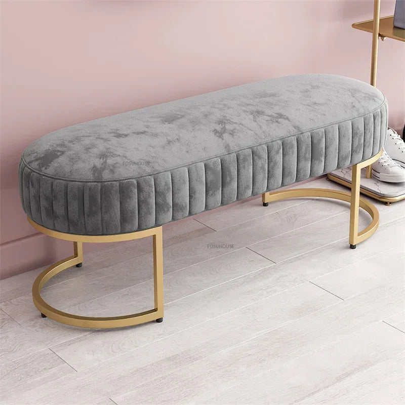 Nordic Soft Velvet Bed Footrest Ottoman Living Room Furniture for Home Bedroom Luxury Pouf Bench Entrance-hall Shoes...
