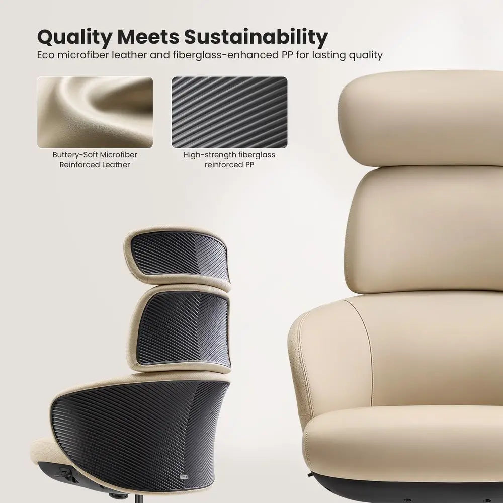 Royal Rowan Leather Desk Chair, Microfiber PU Leather Office Chair with Wheels and Headrest, High Back Office Chair,...