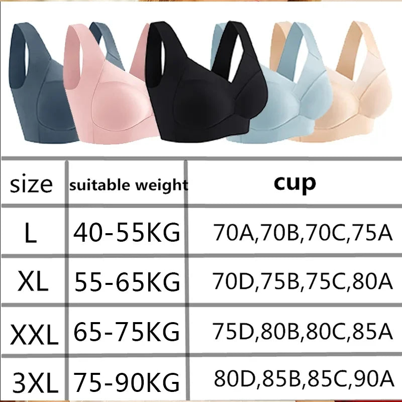 L-6XL Women Breathable Sport Bras Plus Size Seamless Bra Bralette Backless Lady Brassiere Vest Female Shock-Proof...