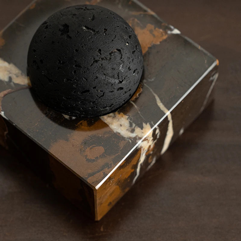 Black Lava Rock Stone Diffuser with Marble Base, Luxury Essential Oil Diffusers for Home Offices Yoga Sauna SPA | Kimlud...
