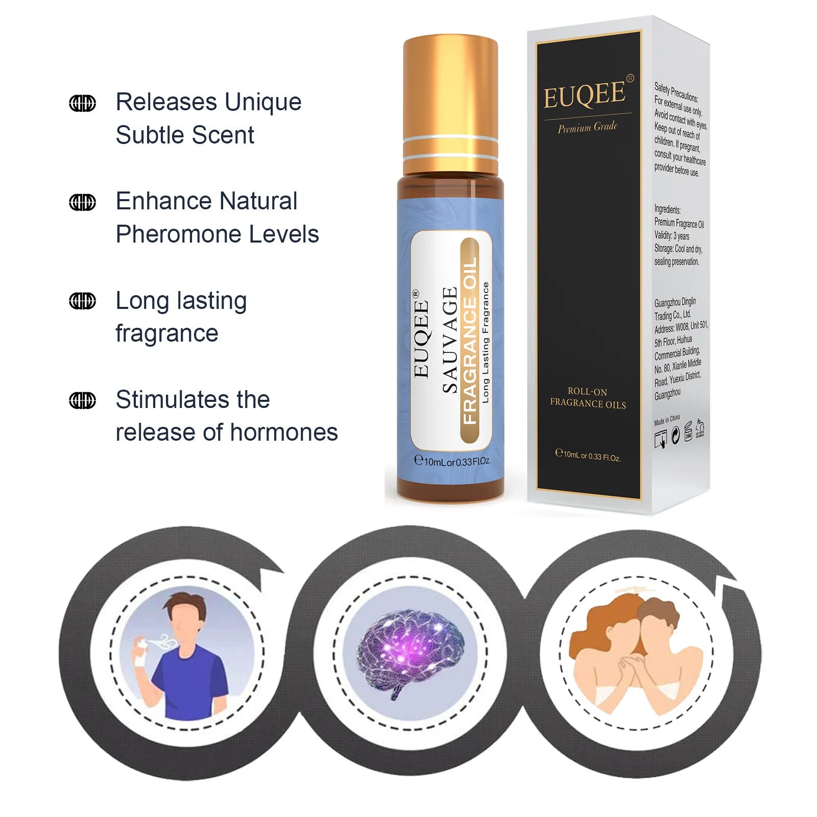 EUQEE 10ml Premium Men's Fragrance Oil For Car Diffuser Aromatherapy Vanilla Musk Leather Amber Romance Aroma Essential...