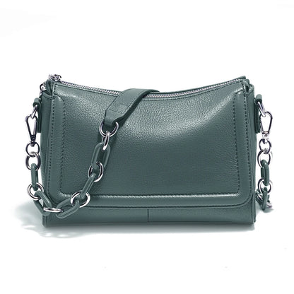 Zency Acrylic Chain Handbag Soft Leather Top-Handle Women's Luxury Small Underarm Crossbody Bag White Fashion Shoulder |...