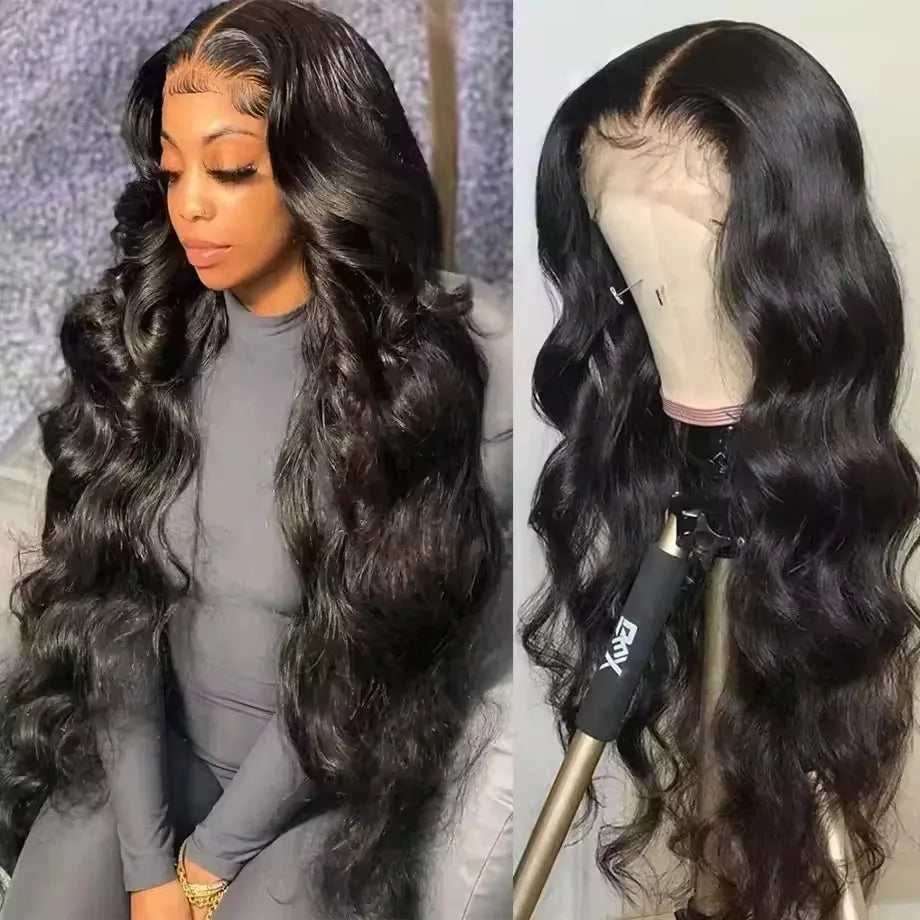 40 Inch 13X6 HD Transparent Body Wave Lace Frontal Wig Loose Wave 13x4 HD Pre Plucked Lace Front Human Hair Wig For...