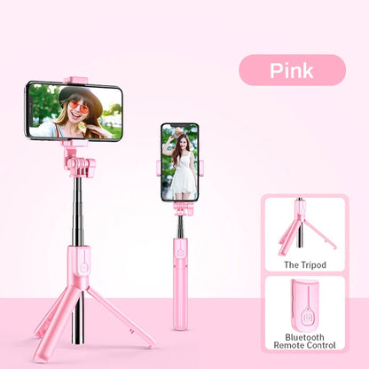 4in1 Wireless bluetooth compatible Selfie Stick LED Ring light Extendable Handheld Monopod Live Tripod for iPhone Android