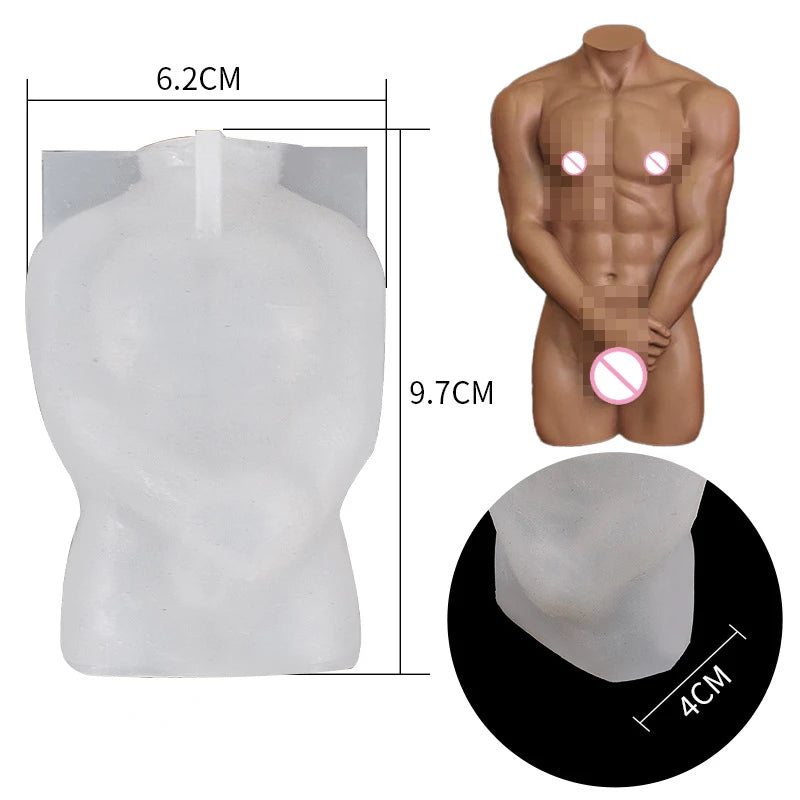 Large Silicone Human Body Candle Mold Beauty Portrait Sexy Gypsum Resin Drop Glue Soap Chocolate Mould Soft Easy Demoulding