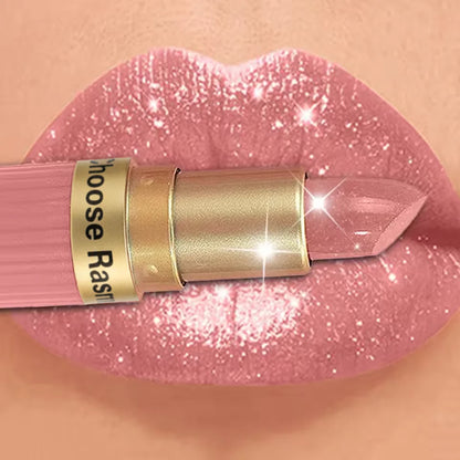 Pearlescent Pink Glitter Velvet Lipstick Metallic Waterproof Long Lasting Matte Shimmer Diamond Lipstick Women Makeup Cosmetic