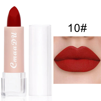 1pcsVelvet Matte Lipstick Waterproof Long-lasting Solid Matte Lip Gloss Non-Stick Cup Nude Pink Lipstick Sexy Cute Korean Makeup