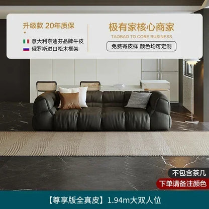 Puff Leather Sofa Bedrooms Comfortable Reclining Luxury Designer Lazy Sofa Modern Minimalist Sofy Do Salonu Home...
