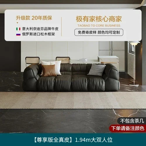 Puff Leather Sofa Bedrooms Comfortable Reclining Luxury Designer Lazy Sofa Modern Minimalist Sofy Do Salonu Home...