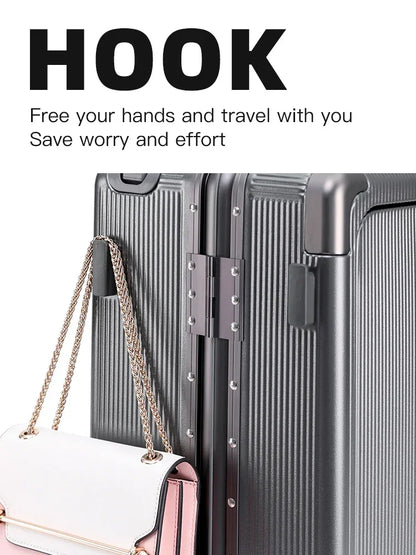 Premium PC Wide Trolley Luggage Front Opening Multi-Functional Women's 20-Inch Boarding Box and Men's 24-Inch Suitcase...