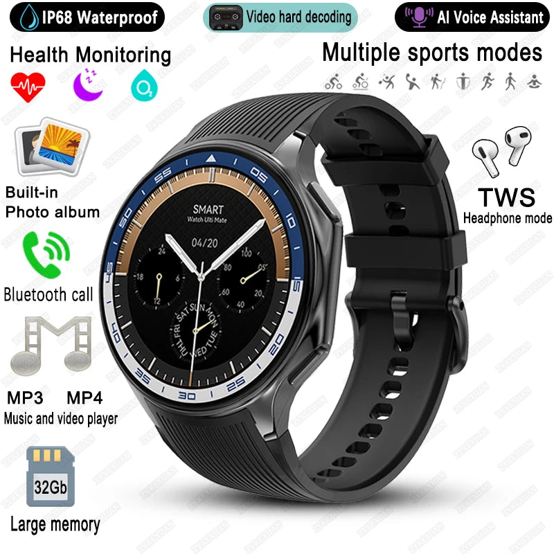 For OPPO Watch X High-End Business Watch Men 32Gb Memory Video Playback Smart Watch Sports Fitness Waterproof Bracelet 2025 New