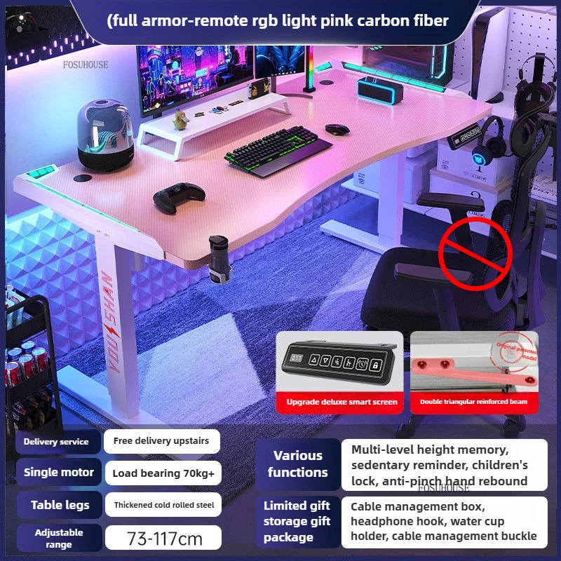 Electric Lifting Computer Desks for Bedroom E-sports Gaming Desk Minimalist Lifting Computer Table Household Student Study Desk