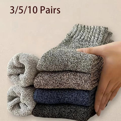 3/5/10 Pairs Men Solid Color Socks Fashionable Simple Versatile Winter Socks Are Soft Comfortable Lightweight Casual In...