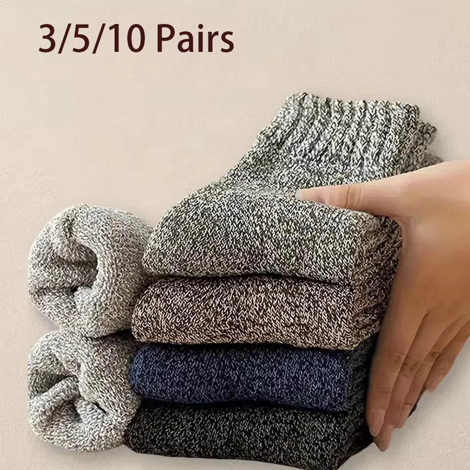 3/5/10 Pairs Men Solid Color Socks Fashionable Simple Versatile Winter Socks Are Soft Comfortable Lightweight Casual In...