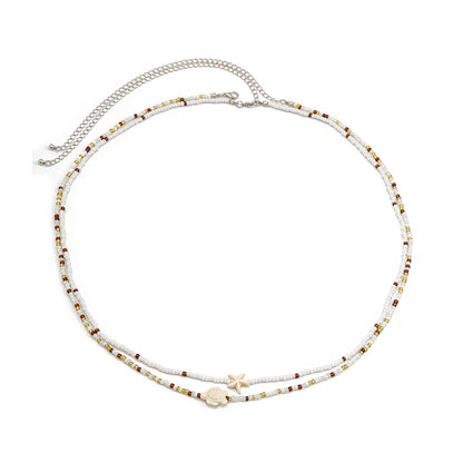 Bohemia Beaded Elasticity Waist Belly Chain Starfish Pendant For Women Fashion Summer Beach Waistband Bikini Beads...
