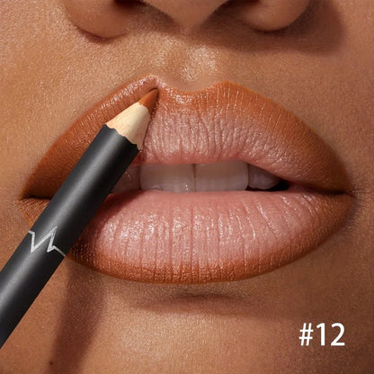 Waterproof Matte Lipliner Pencil Red Contour Tint Lipstick Long Lasting Non-stick Cup Moisturising Lips Makeup 12 Colors