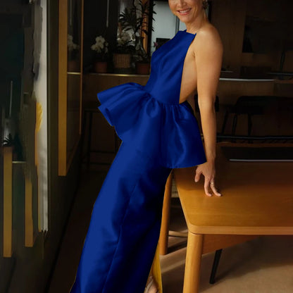 Summer Fashion Custom Made Evening Gown Vibrant Strapless Backless Sleeveless Cocktail Dress Simple Elegant Charming Dress