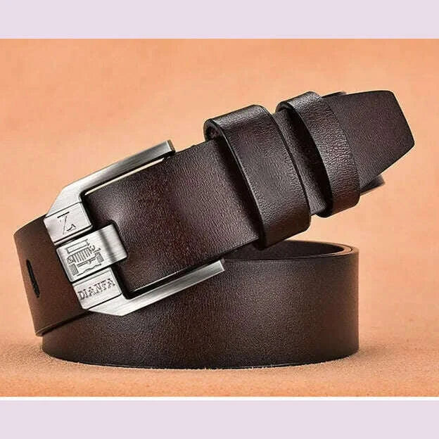 Premium Mens Genuine Leather Belt - Durable & Versatile for Work or Business - Stylish Everyday Accessory