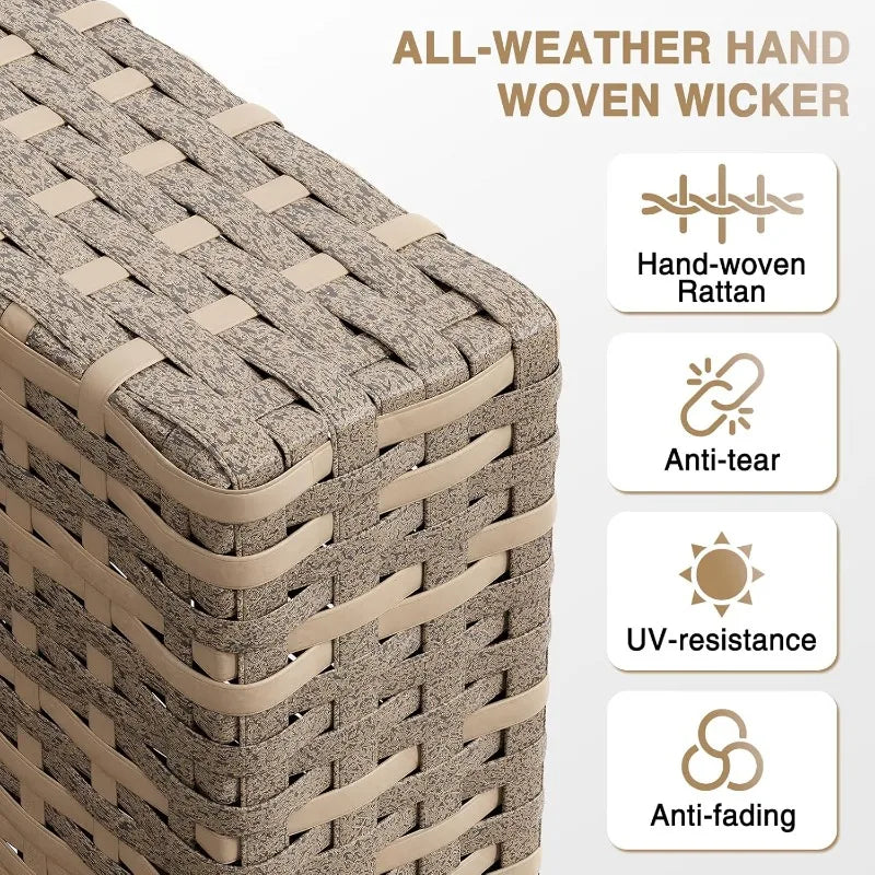 Patio Furniture Sets, 7-Piece Outdoor Patio Furniture with Thick Cushions, Wicker Outdoor Conversation Set Sectional...