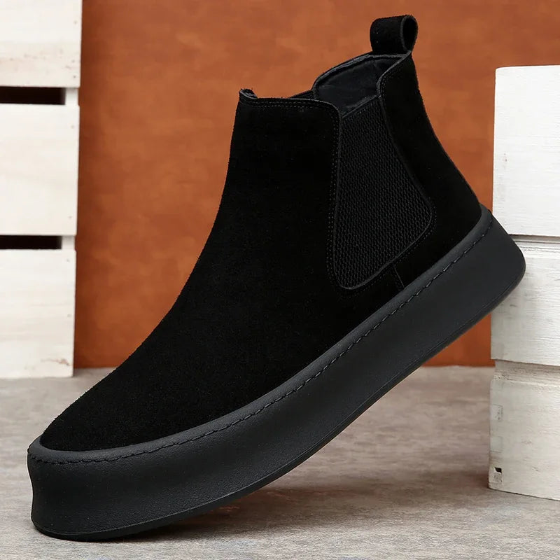 Luxury Slip on Safety Comfort Shoes Man Outdoors Chelsea Boot Leather Fashion Walking Shoes Men Autumn New Men's Boots