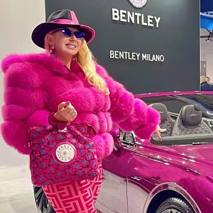 DEAT Fashion Imitation Fox Fur Grass Jacket Women's Hooded Loose Long Sleeves Patchwork Plush Thick Coat Winter New 7A975