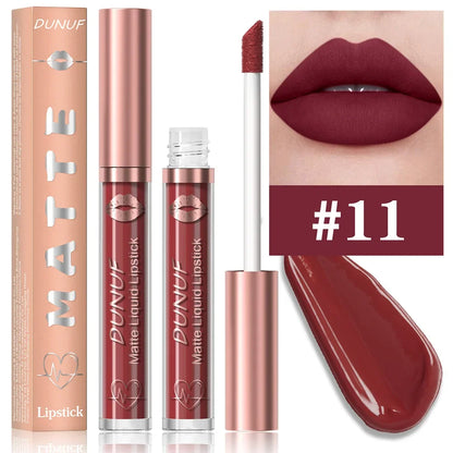 18 Color Waterproof Lip Gloss Nude Apricot Matte Liquid Lipstick Transparent Lip Oil Sexy Rose Red Velvet Matte Lipstick Make Up - Kimlud