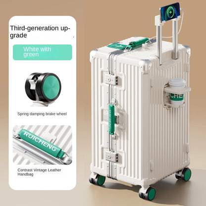 28/30/32 inch Travel Suitcases Large Capacity New Strong and Durable Thickened PC Aluminium Frame Trolley Suitcase 20'' Carrier