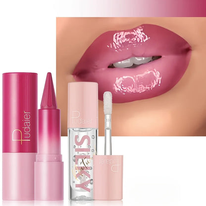 Silky Smooth Lipstick & Nourishing Lip Oil Set - Create Versatile Stunning Looks with Long-Lasting Hydration