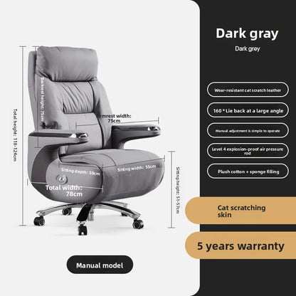 Electric Massage Boss Chair Heated Ventilated Gaming Chair Genuine Leather Executive Computer Seat Luxury Ergonomic Office Chair