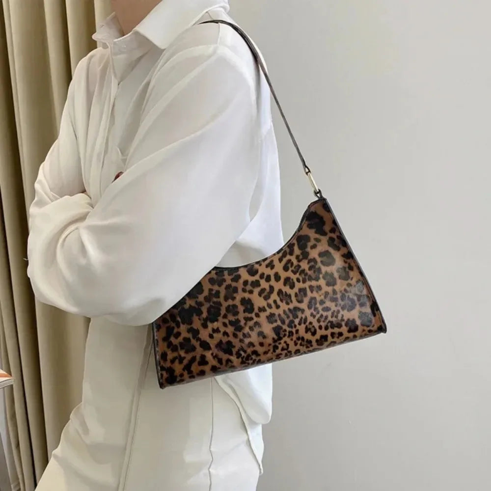 New Shoulder Bags for Women High Quality Zebra Underarm Handbags PU Leather Leopard Armpit Purse Bag