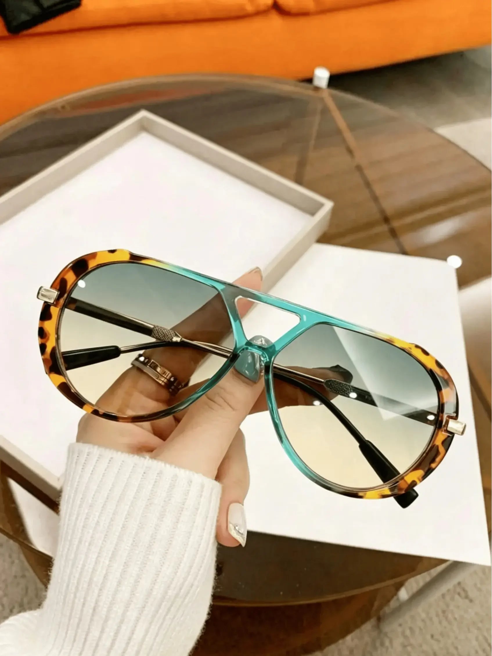 Oversized Pilot Sunglasses for Women Men Trendy,Large Big Double beam Designer Fashion Vintage Shades Retro Sun Glasses...