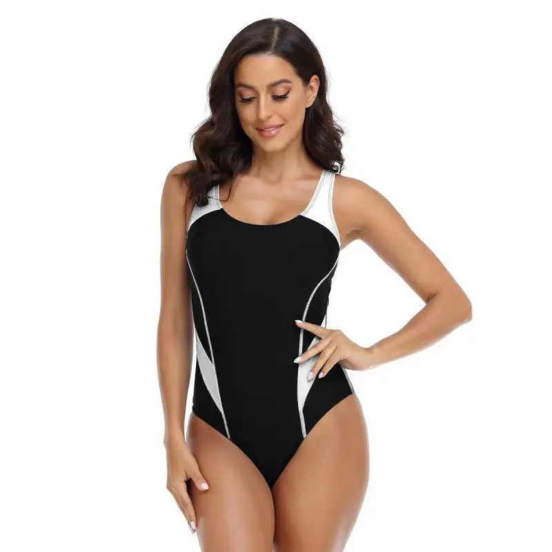 Bathing Suit Women European And American Swimsuit Women, Comfortable Swimsuit Competitive Women's Fashion Sports Color Matching - Kimlud