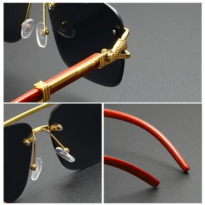 Fashion Rimless Luxury Brand Casual Sunglasses New Men Square Premium Eyewear Women Outdoor Driving Sun Glasses UV400 |...